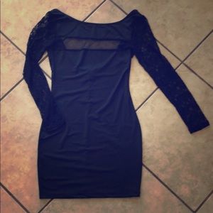 LBD with lace & sheer